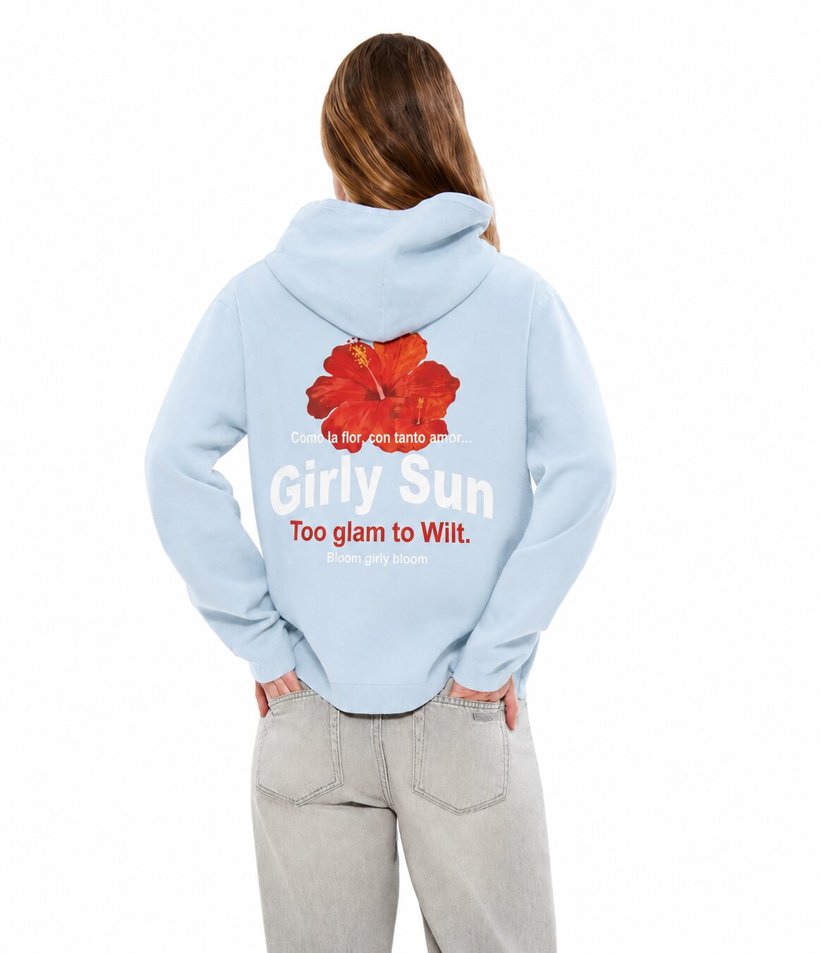 Hoddie Flor - Baby blue - Imagen 2